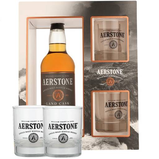 AERSTONE 10 YEARS LAND CASK + ČAŠE  0,70 L