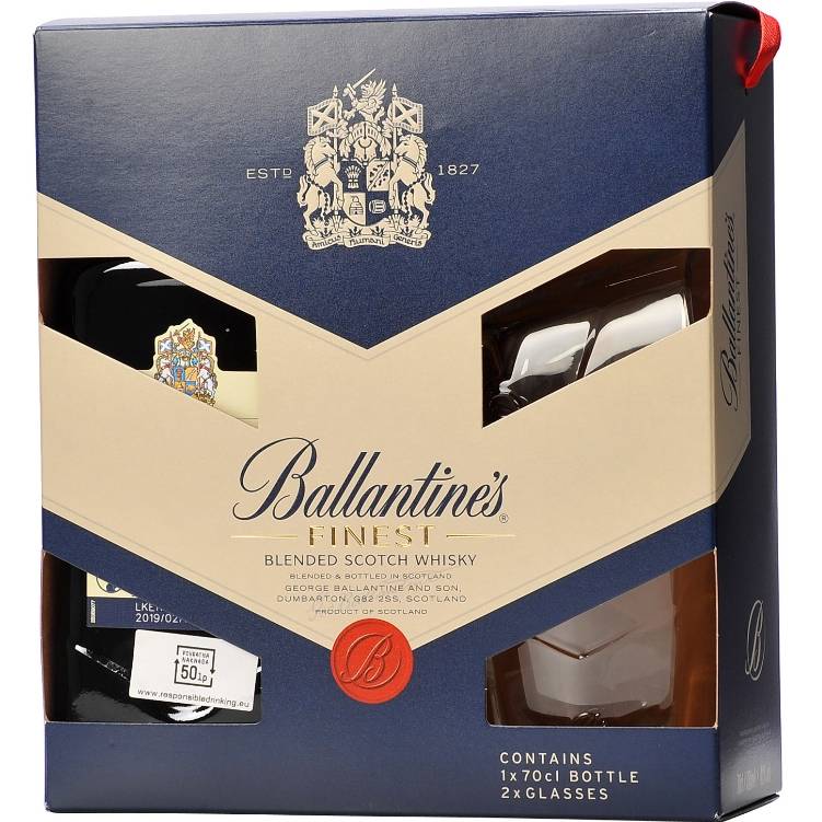 BALLANTINE'S FINEST + ČAŠE 0,70 L